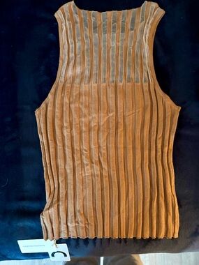 NWT Commense Ribbed Sleeveless Tank Top - Brown